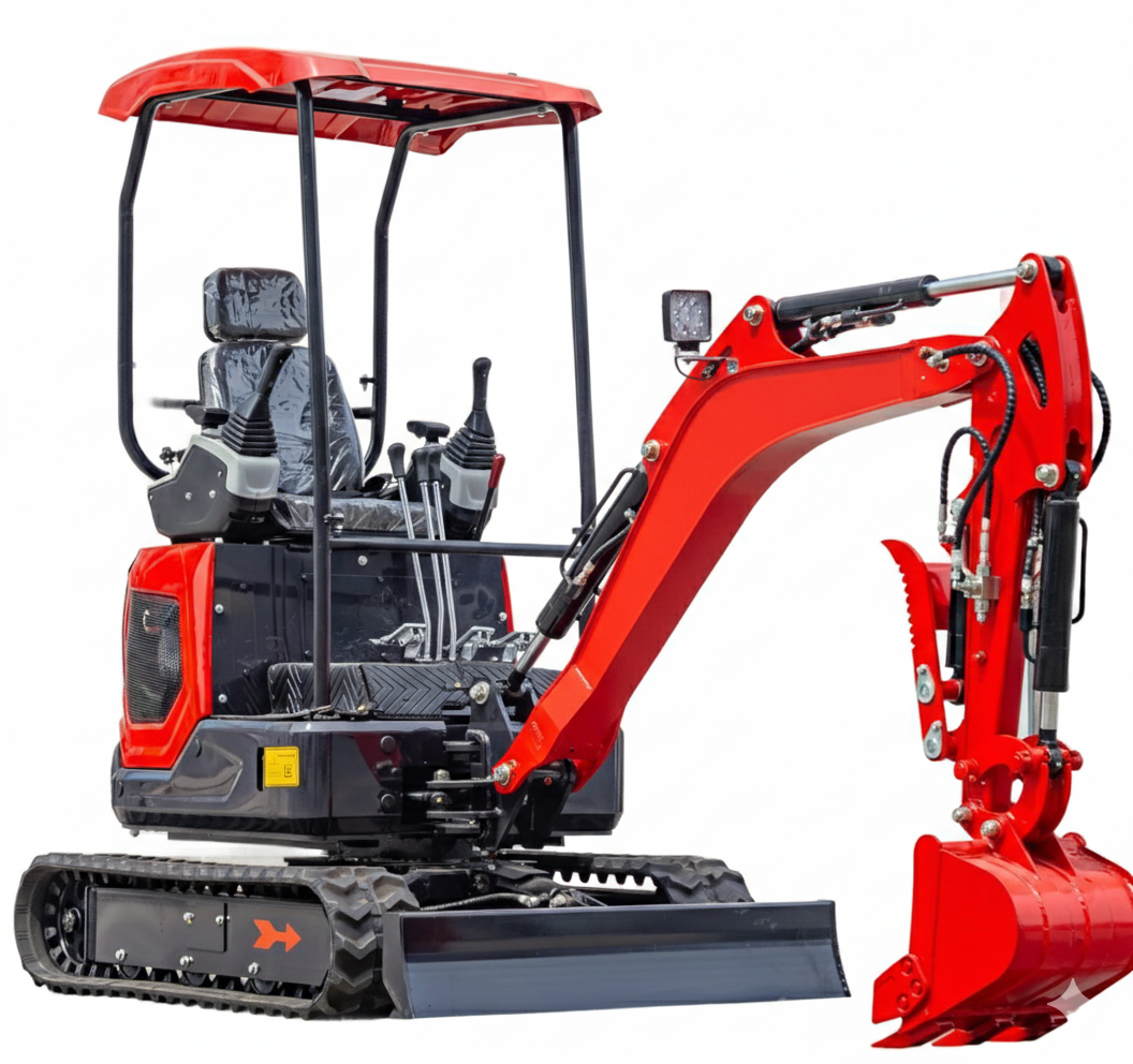 Excavadora 1500 Kg motor Kubota de 3 Cilindros orugas retráctiles