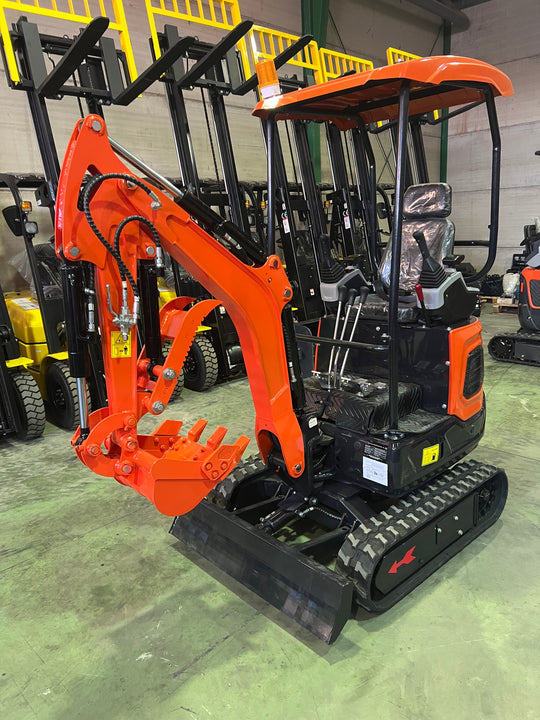 Mini Excavadora Kubota 1500 Kg motor Kubota de 3 Cilindros orugas retráctiles