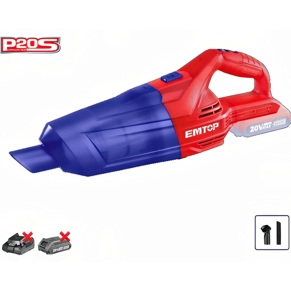 Aspirador Inalámbrico EMTOP Compacto 20V - P20S (Solo Equipo) — ELVC201261