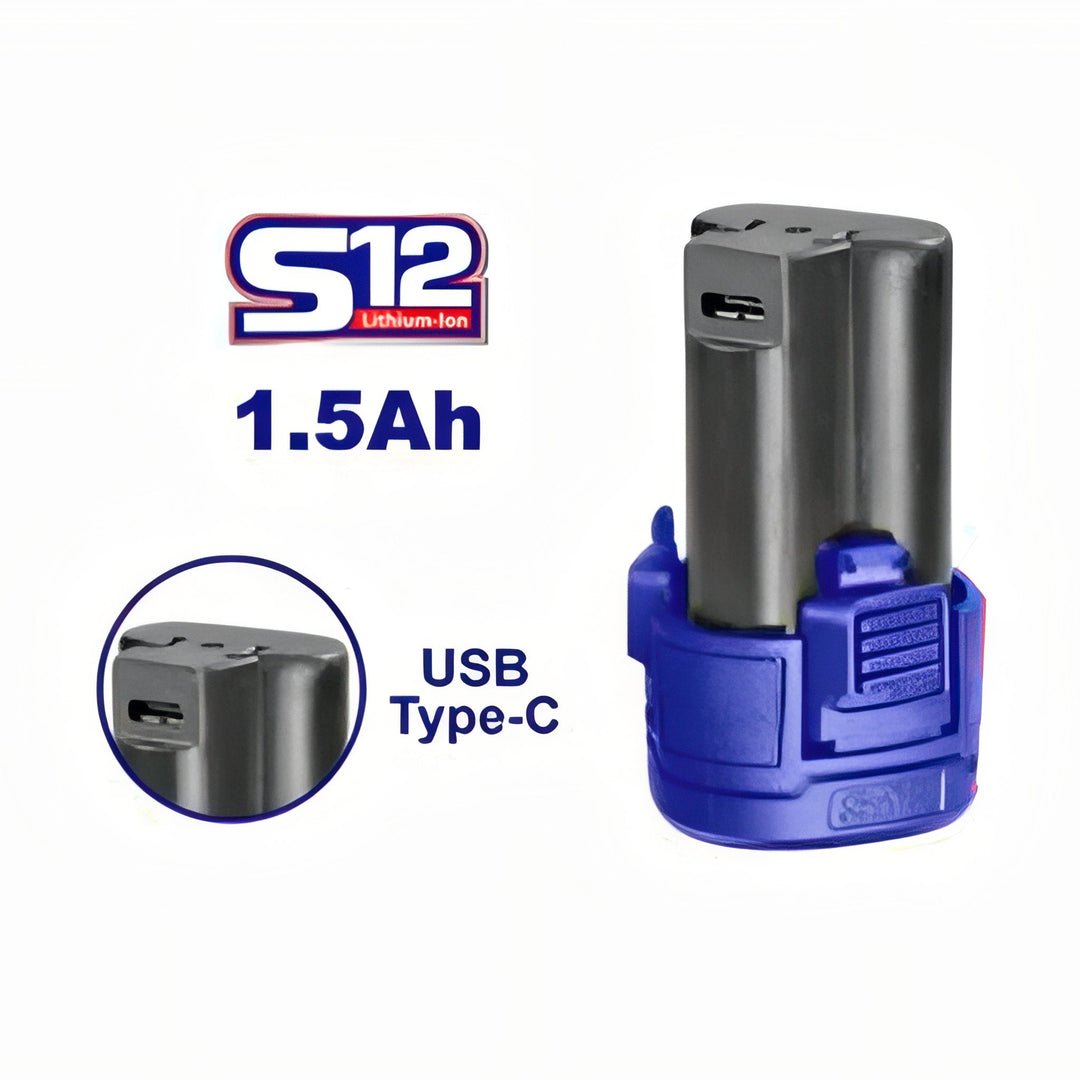 EMTOP 12V 1.5Ah Batería con USB-C para Herramientas — EBPK12153E