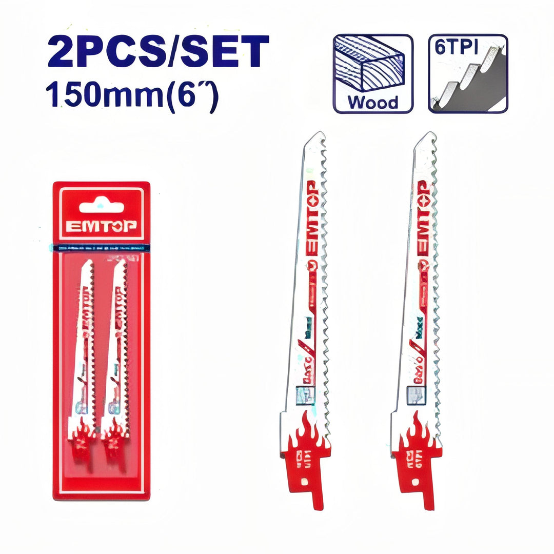 EMTOP Set de 2 Sierras de Sable para Madera HCS — ERSB611D
