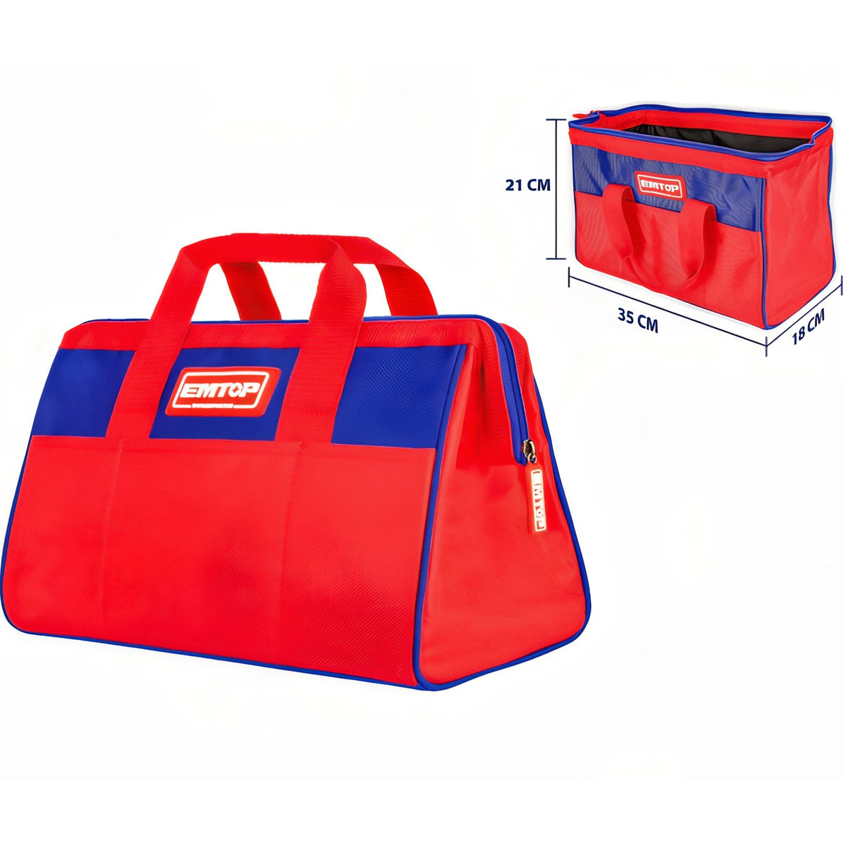 EMTOP Maletín Profesional de Jardinería 13'' Capacidad 12kg con Bolsillo Extra — ETBG18131