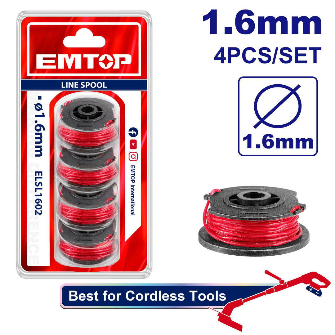 Pack de cuatro carretes de hilo EMTOP ELSL1602
