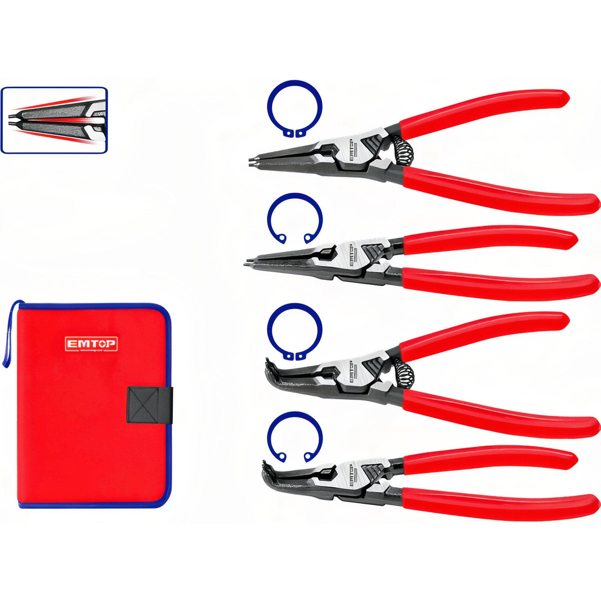 EMTOP Set de Alicates Profesionales para Precisión Forestal y Jardinería 180mm — EPLSC7411
