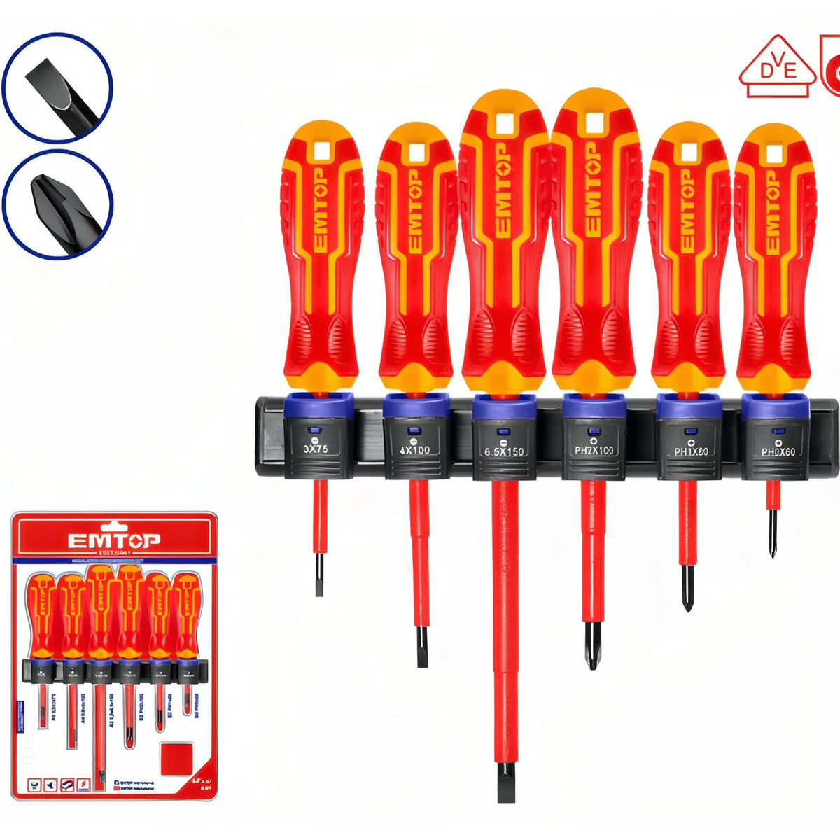 EMTOP 6 Destornilladores para Electricistas Aislados 1000v — ESSTJS061