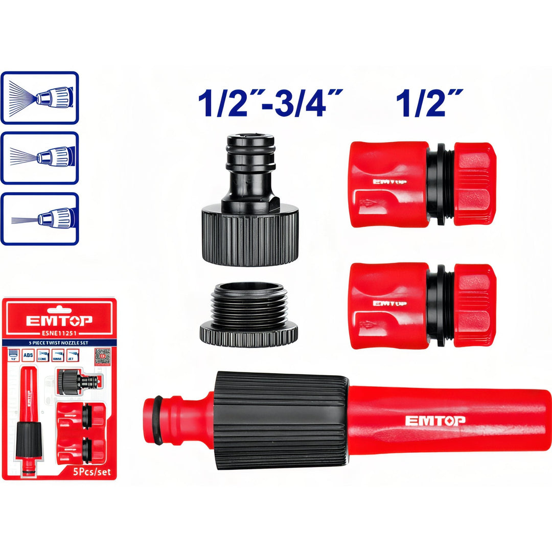 Kit de Riego EMTOP con Conectores Auto-Stop y Boquilla — ESNE11251