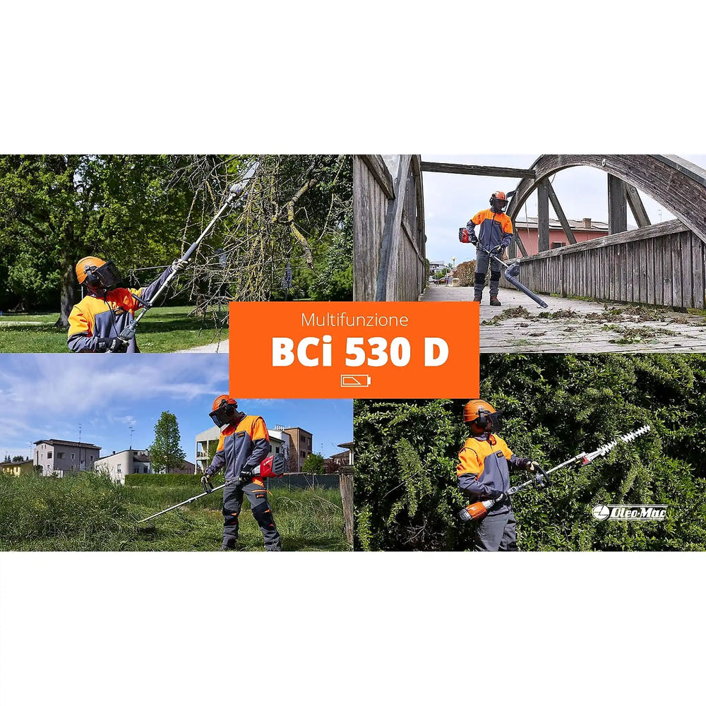 Desbrozadora Oleo-Mac BCi 530 D - Kit con 5 accesorios + (Batería y Cargador)