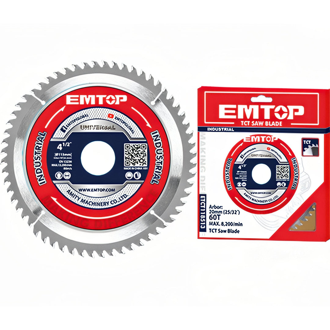 Disco de Corte Preciso EMTOP para Madera - 40 Dientes Amoladora 115mm — ETCT111555