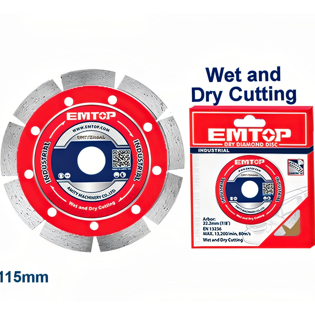 Disco de Corte Diamante 115x10mm para Hormigón EMTOP — EDDC011151