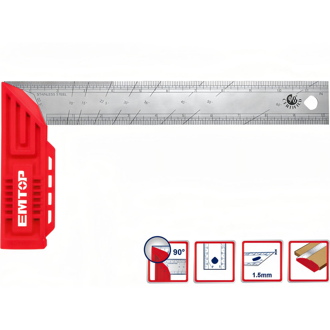 Escuadra de Precisión EMTOP 30cm — ESRR30001