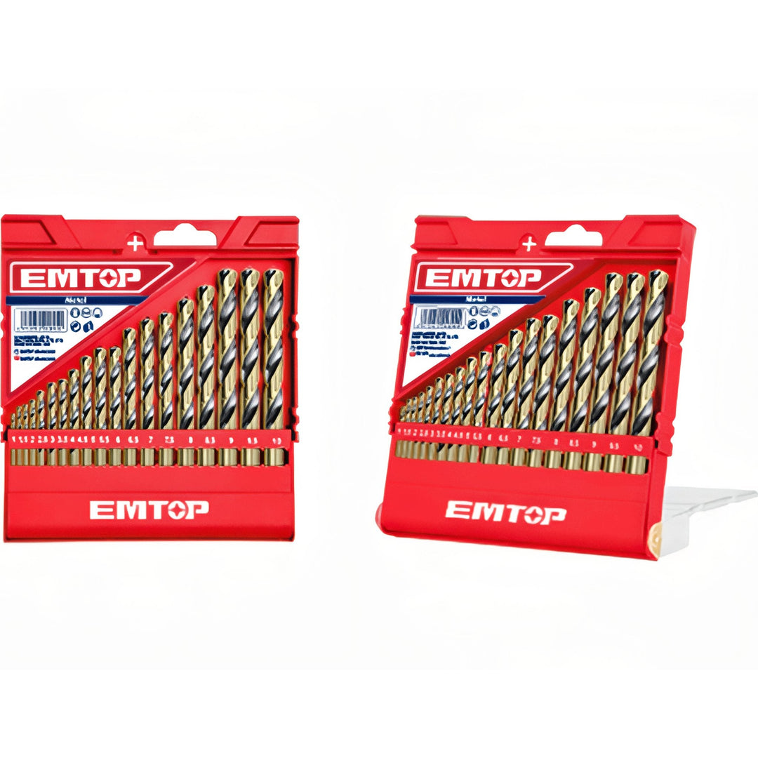 EMTOP Set - Kit de Brocas de Titanio HSS 1-10mm Profesional — ETDBB11196