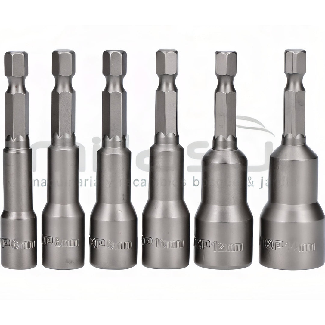 Juego de 6 puntas magnéticas EMTOP EMNS65061 — 65 mm