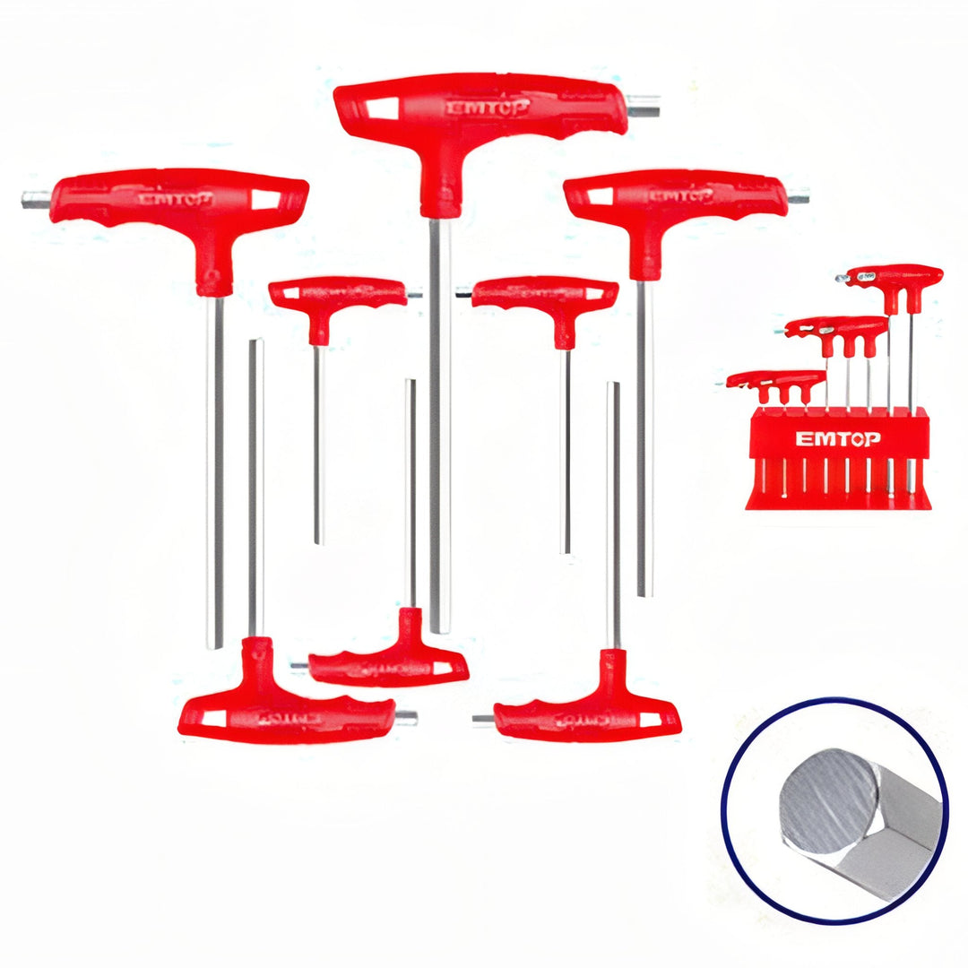 EMTOP Allen - Set de 8 Llaves Hexagonales de Precisión CR-V — ETHW6061