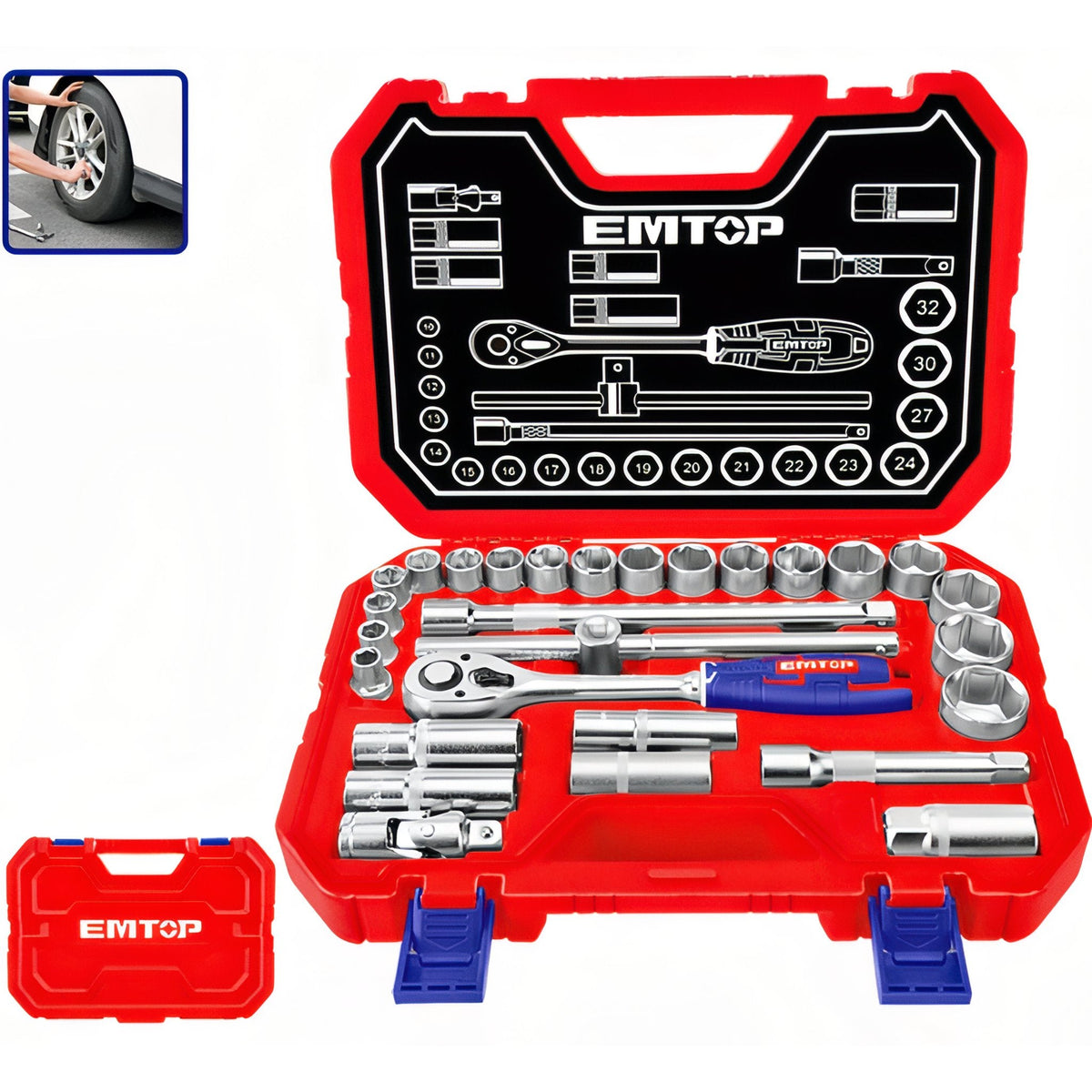 Kit Profesional EMTOP 28 Piezas con Cromo Vanadio para Reparaciones y Mantenimiento — ESKT12281