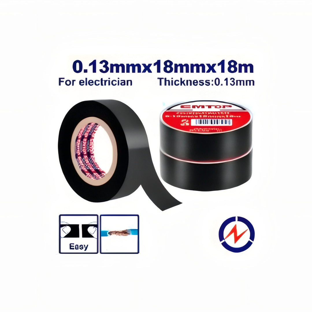 EMTOP Cinta Aislante Negra 18mm - Juego de 10 — EPNT1104