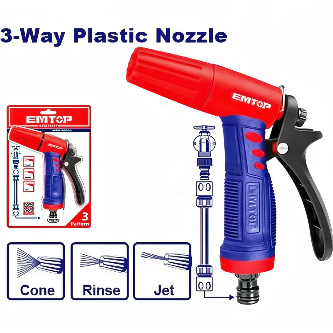 Pistola de riego EMTOP ESNE10301 con boquilla ajustable