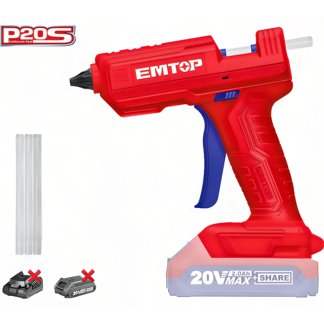 EMTOP Pistola de Silicona de Alta Eficiencia 20V - P20S — ELGG2002