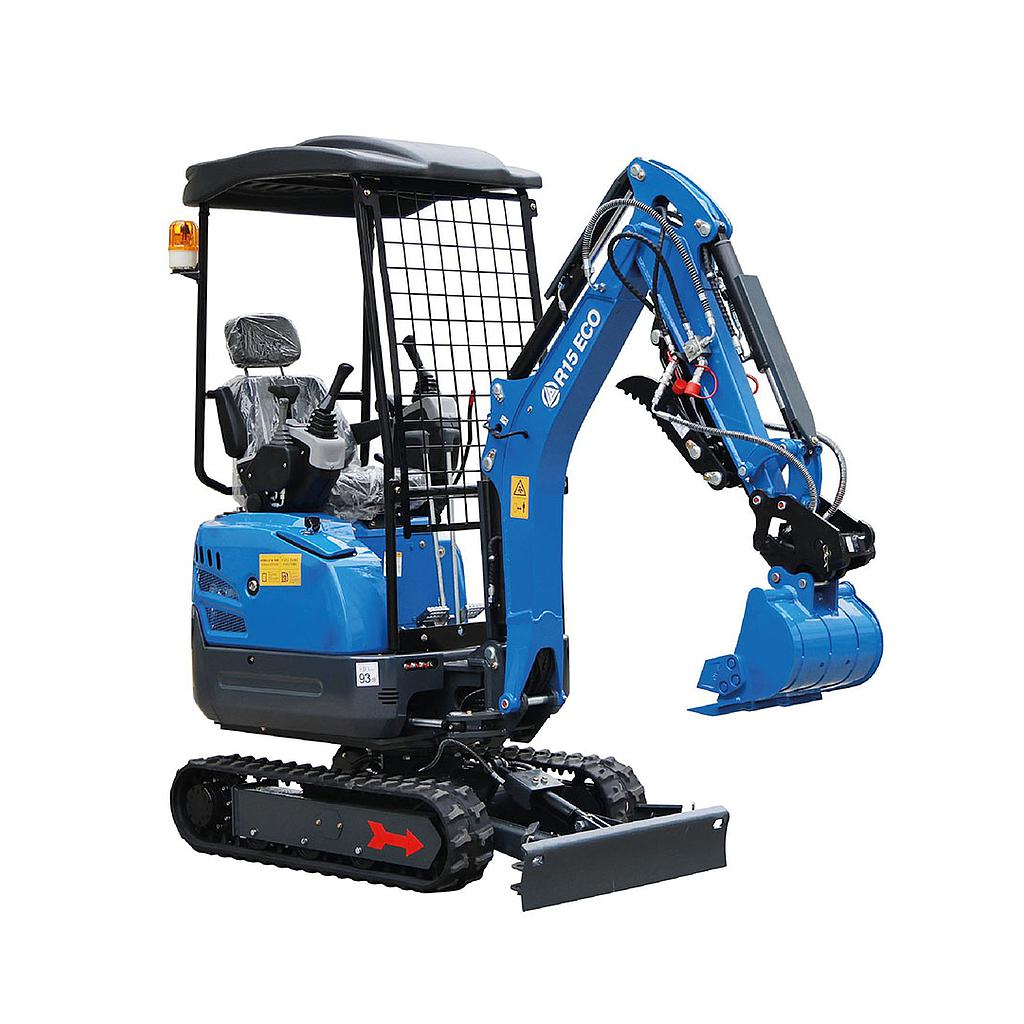 Excavadora Rippa R15 Kubota D722 Cabinada, Orugas Ext, 2 Veloc, Enganche Hidraulico