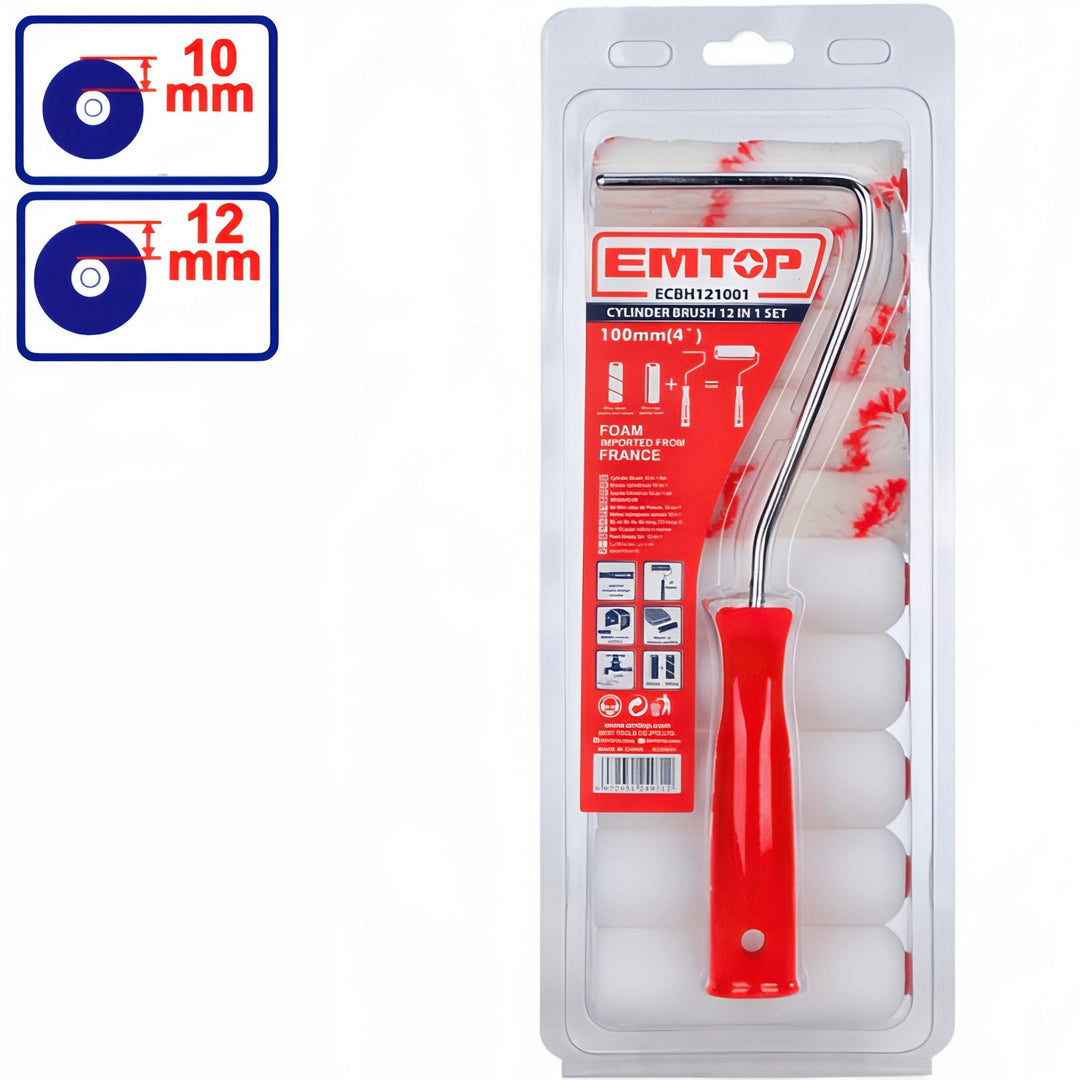 Kit Rodillo de Pintura Profesional EMTOP 100mm + 10 Recambios — ECBH121001