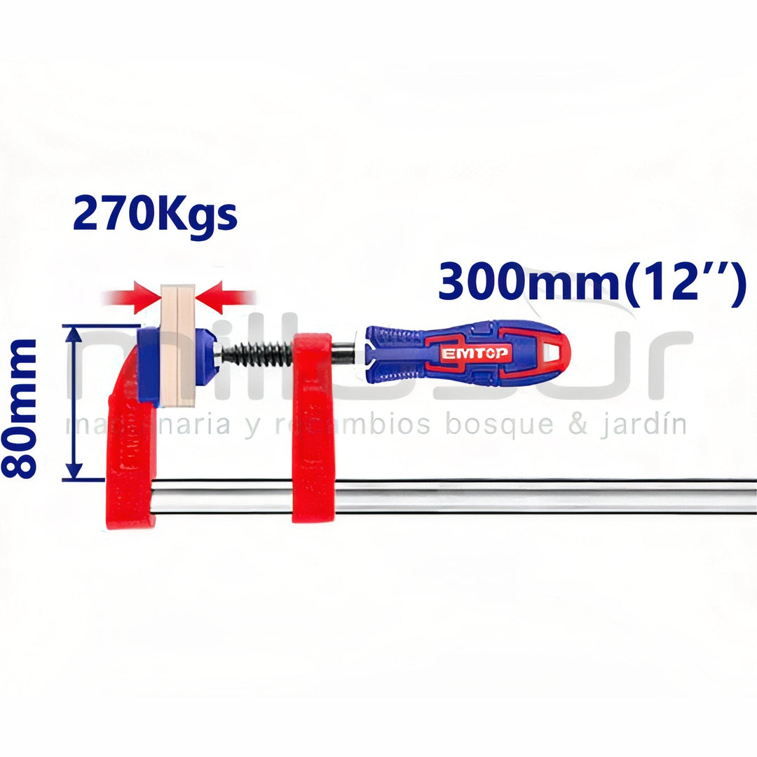 EMTOP Sargento de Apriete Profesional 80x300 mm — ECLPF08101