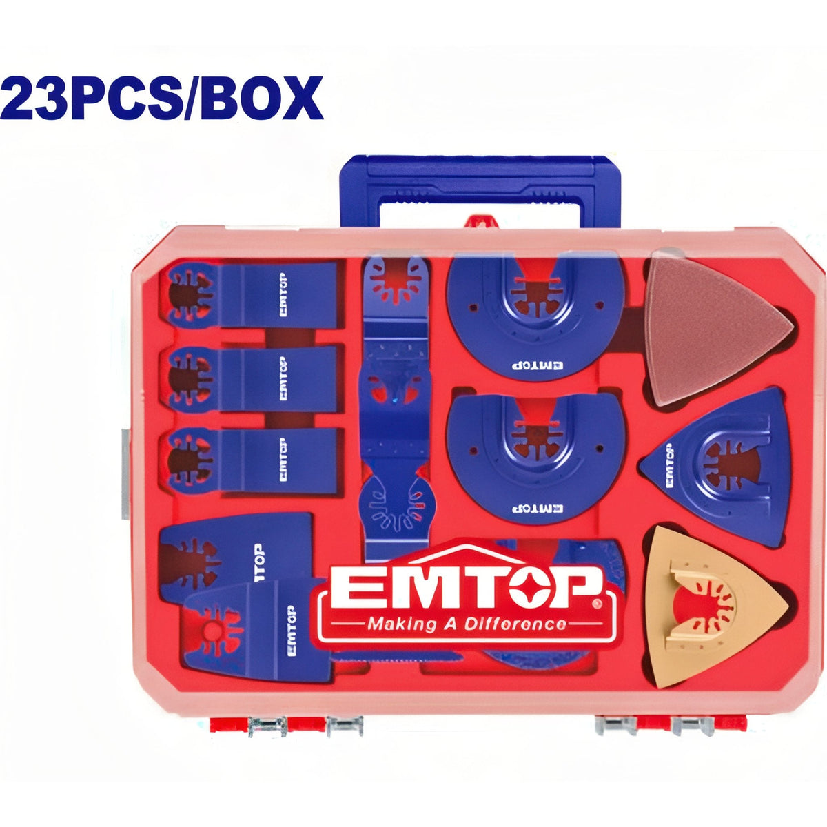 Kit de Cuchillas y Lijas EMTOP 23 Piezas para Multiusos — EMTB2301