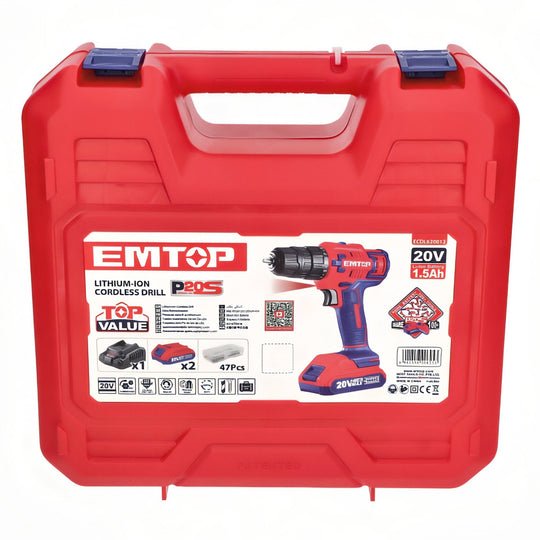 EMTOP 20V - Taladro Inalámbrico con Maletín Dual+ — ECDL620012