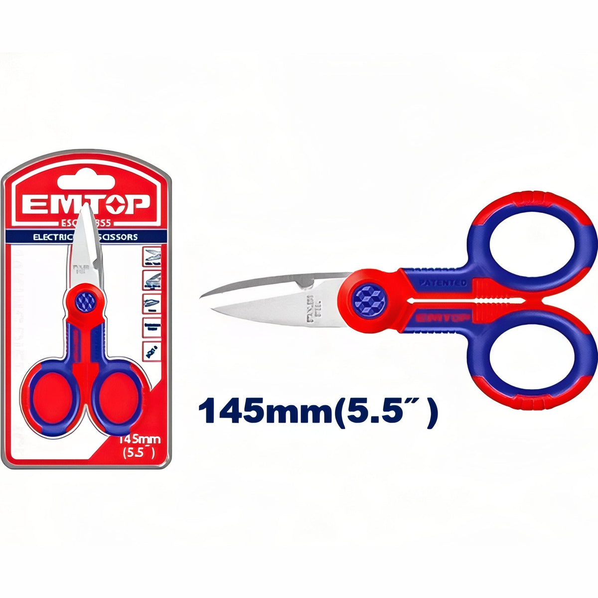 Tijeras de electricista EMTOP ESCS02855 — 145 mm